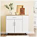 Sobuy Carrello Per Cucina Con Ruote, Cassetto, Piano Regolabile, In Colore Bianco - Foto miniatura 5