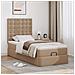 Letto Pouf con Materasso Cappucino 90x190 cm Similpelle - Foto miniatura 3