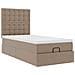 Letto Pouf con Materasso Cappucino 90x190 cm Similpelle - Foto miniatura 6