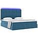 Letto con luci a strisce a LED Blu Scuro 180 x 200 cm Velluto - Foto miniatura 3