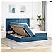 Letto con luci a strisce a LED Blu Scuro 180 x 200 cm Velluto - Foto miniatura 5