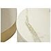 Set 3 Pouf Contenitore Shop In Tessuto Matelassé Crema Con Piano In Marmo E Base Oro Ø60x80, Ø50x60 E Ø40x40 Cm - Foto miniatura 4