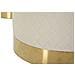 Set 3 Pouf Contenitore Shop In Tessuto Matelassé Crema Con Piano In Marmo E Base Oro Ø60x80, Ø50x60 E Ø40x40 Cm - Foto miniatura 5