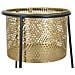 Coppia Portavasi Exy In Ferro Nero E Gold - Ø 37 X H 76 E Ø 27 X H 51 Cm - Foto miniatura 4