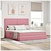 Letto con contenitore e materasso Rosa 160 x 200 cm Velluto - Foto miniatura 2