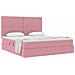 Letto con contenitore e materasso Rosa 160 x 200 cm Velluto - Foto miniatura 3