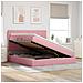Letto con contenitore e materasso Rosa 160 x 200 cm Velluto - Foto miniatura 4