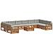 Set divani con cuscino 11 pcs Grigio Naturale e Chiaro - Foto miniatura 3