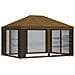 Gazebo da giardino con pareti laterali 4 × 3 m Tortora - Foto miniatura 3