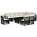 Set Divano da Giardino 11 pz Nero e Bianco Crema polyrattan - Foto miniatura 1