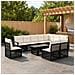 Set Divano da Giardino 11 pz Nero e Bianco Crema polyrattan - Foto miniatura 10