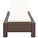 Lettino Prendisole con Cuscino Nero in Polyrattan - Foto miniatura 7