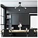 Lampadario L. 46 X H. 32 Cm In Metallo Nero Di Design - Hannah - Foto miniatura 1