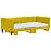 Divano Letto Estraibile Con Materassi Giallo 100x200 Cm Velluto - Foto miniatura 3