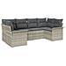 Set di 6 divani da giardino con cuscini in rattan poliestere grigio chiaro - Foto miniatura 1