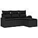 Set di Divani da Giardino 4 Pezzi con Cuscini Nero Polyrattan, Divano da Giardino 2 Posti con Storage e Cuscini Nero Polyrattan - Foto miniatura 1
