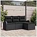 Set di Divani da Giardino 4 Pezzi con Cuscini Nero Polyrattan, Divano da Giardino 2 Posti con Storage e Cuscini Nero Polyrattan - Foto miniatura 2