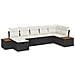 Set Divano da Giardino da 7 Pezzi con Cuscini Nero Polyrattan - Foto miniatura 1