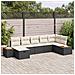 Set Divano da Giardino da 7 Pezzi con Cuscini Nero Polyrattan - Foto miniatura 2