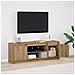 Mobile TV con LED Rovere Artigianale 139.5x34x50 cm Legno Ingegrato - Foto miniatura 2