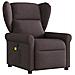 Poltrona Massaggiante Reclinabile Marrone Scuro in Tessuto - Foto miniatura 1