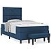 Letto a Molle con Materasso e Panca Blu 120x200 cm Tessuto - Foto miniatura 4