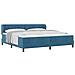 Letto a Rete  con Materasso Blu Scuro 200x200 cm in Velluto - Foto miniatura 1
