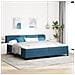 Letto a Rete  con Materasso Blu Scuro 200x200 cm in Velluto - Foto miniatura 2