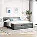 Struttura Letto Pouf con Materasso 160x200 cm in Tessuto - Foto miniatura 6