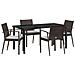 Set da Pranzo per Giardino 5 pcs Marrone Poly Rattan - Foto miniatura 1