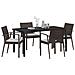 Set da Pranzo per Giardino 5 pcs Marrone Poly Rattan - Foto miniatura 3