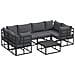 Set Divano da Giardino 7 pcs Nero Alluminio - Foto miniatura 1