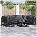 Set Divano da Giardino 7 pcs Nero Alluminio - Foto miniatura 2