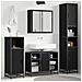 Set di mobili per il bagno 4 pcs Rovere Nero Legno multistrato - Foto miniatura 2