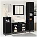 Set di mobili per il bagno 4 pcs Rovere Nero Legno multistrato - Foto miniatura 4