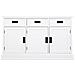 Credenza In Legno Bianco Con 3 Ante E 3 Cassetti 135x40x80,5h Cm - Foto miniatura 2