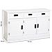 Credenza In Legno Bianco Con 3 Ante E 3 Cassetti 135x40x80,5h Cm - Foto miniatura 3