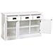 Credenza In Legno Bianco Con 3 Ante E 3 Cassetti 135x40x80,5h Cm - Foto miniatura 5