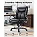 Sedia da ufficio grande e alta Sedia da direttore resistente con schienale alto e braccioli ripiegabili, ideale per il home office, nero - Foto miniatura 6