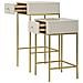Set 2 Tavolini Alti Wedding Quadrati In Crema E Oro 45x45x90 E 40x40x70 Cm - Foto miniatura 3