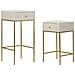 Set 2 Tavolini Alti Wedding Quadrati In Crema E Oro 45x45x90 E 40x40x70 Cm - Foto miniatura 4