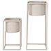 Set 2 Vasi Da Fiori Marla In Acciaio Beige Grigio - Foto miniatura 1