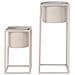 Set Di 2 Vasi Per Piante Marla-beige-metallo-17x17x31 Cm - Foto miniatura 1