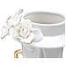 Vaso Woman Elegant In Porcellana Bianca Con Fiore E Cerchio Oro - Foto miniatura 6