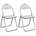 Sedia pieghevole 2 pcs Bianco e Grigio 48 x 43,5 x 81 cm - Foto miniatura 1