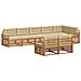 Set di divani da esterno con cuscino 8 pcs Naturale e Beige - Foto miniatura 1