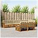 Set di divani da esterno con cuscino 8 pcs Naturale e Beige - Foto miniatura 2