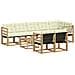 Set di divani da esterno con cuscino 9 pcs Bianco e Crema - Foto miniatura 1