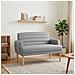 Loveseat con bottoni imbottiti Grigio Chiaro 116 x 67 x 80 cm - Foto miniatura 2