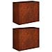 Vaso da giardino 2 pz Ruggine 60 x 30 x 40 cm Acciaio Corten - Foto miniatura 1